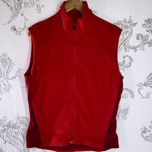 Patagonia Red Polartec Fleece With Grid Inling Outdoor‎ Vest